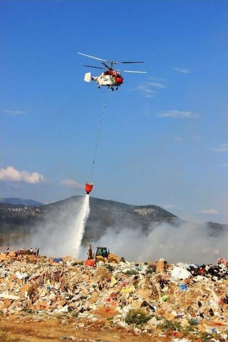 Çöplük Yangınına Havadan Müdahale Edildi G4