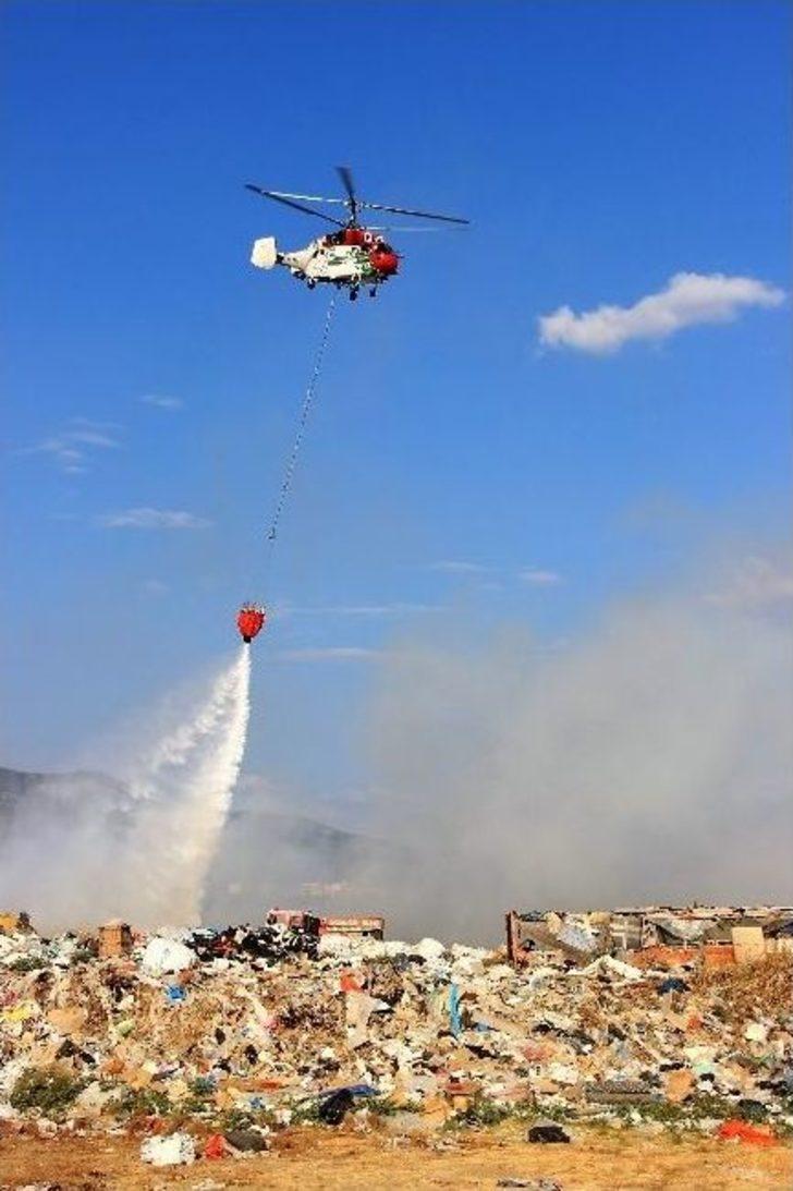 Çöplük Yangınına Havadan Müdahale Edildi G5