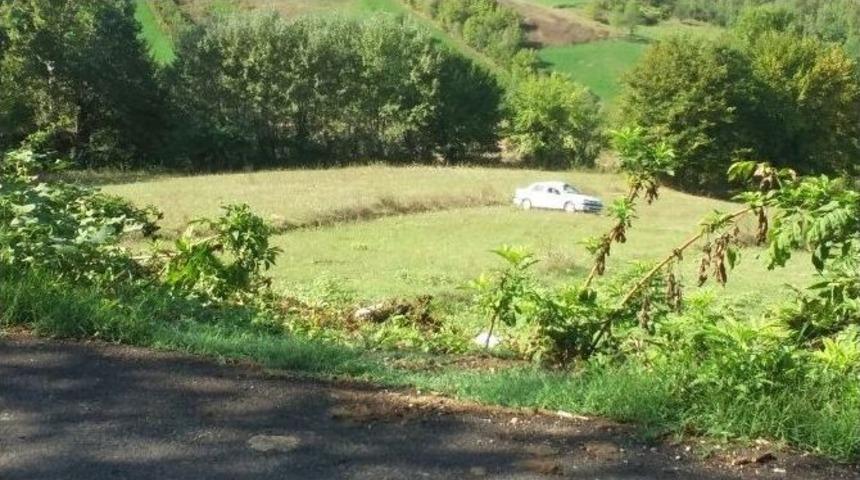 Otomobil Tarlaya U&ccedil;tu, Burnu Bile Kanamadı