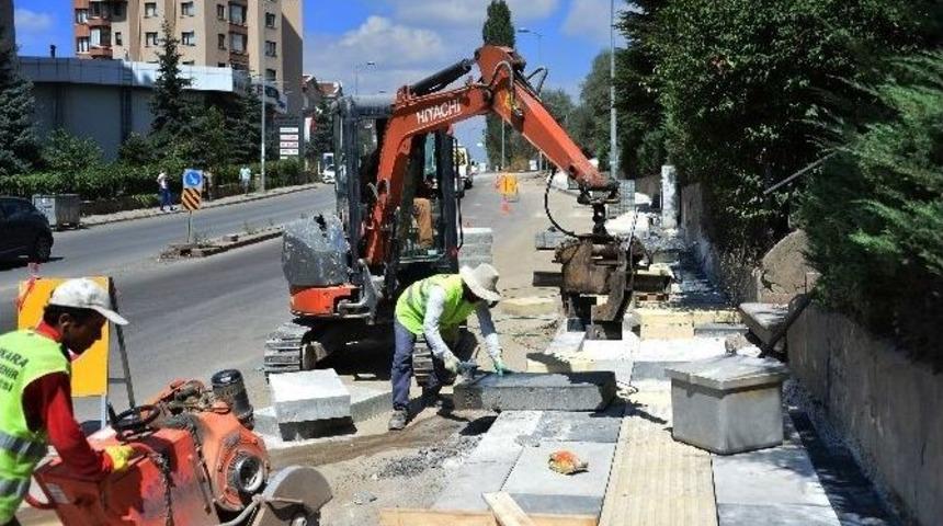Dikmen Caddesi&rsquo;nde Kaldırım &Ccedil;alışmaları Başladı