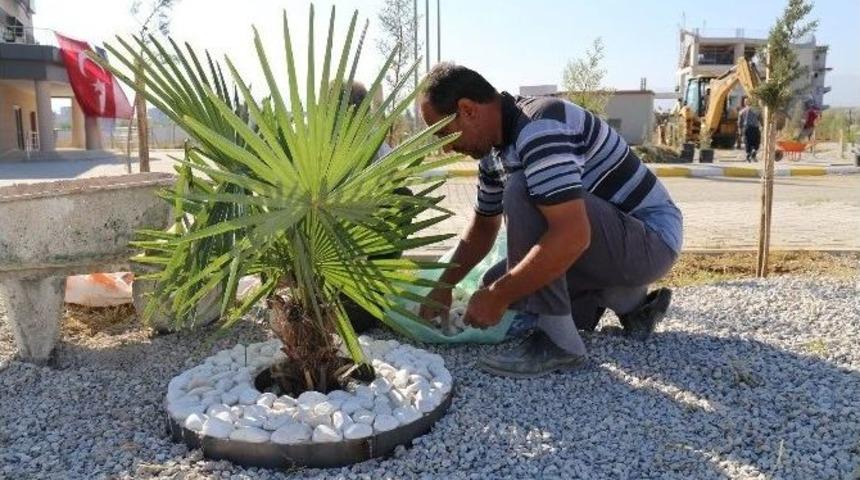 Belediyeden Spor Salonuna Peyzaj Desteği