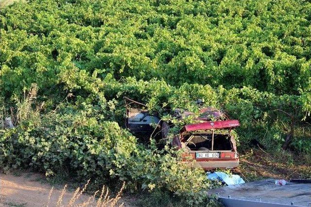 Manisa’da Otomobil Üzüm Bağına Uçtu: 1 Ölü, 1 Yaralı