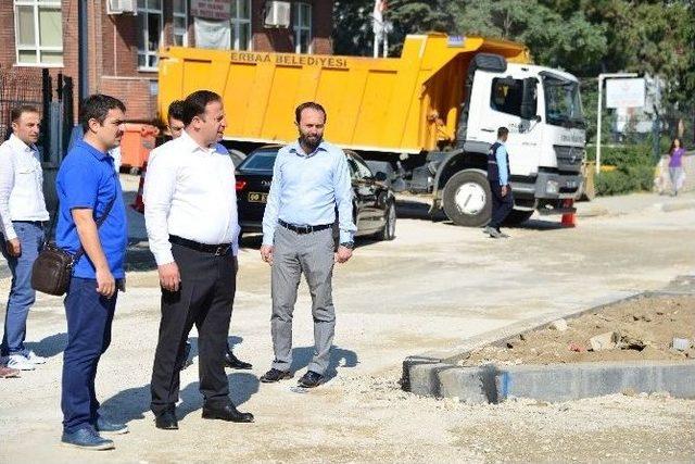 Erbaa’da Gazi Bulvarı’nda Sıcak Asfalt Çalışması