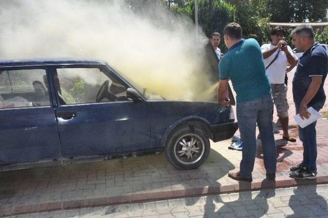 Seyir Halindeki Otomobilde Yangın Çıktı