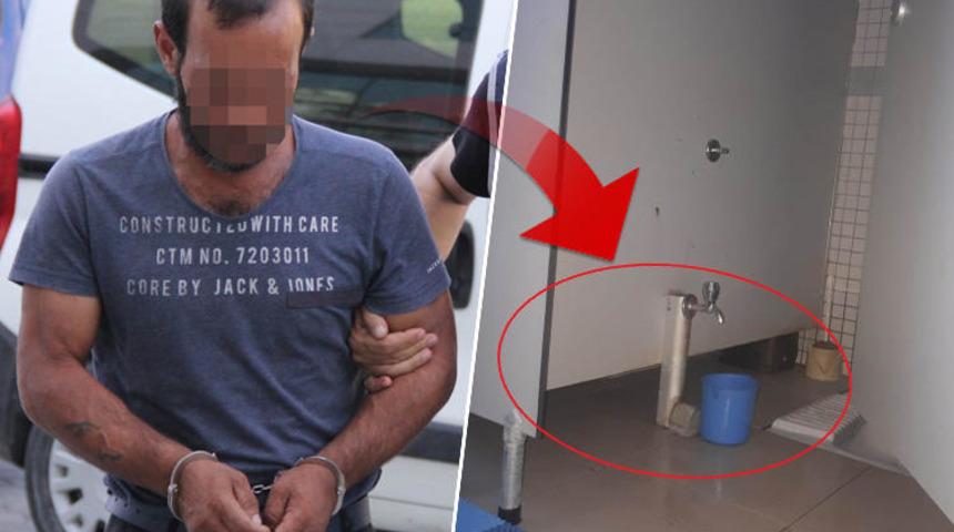 Samsun'da kadınlar tuvaletinde genç kızı dikizleyen sapık suçüstü yakalandı!