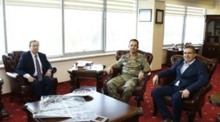 Garnizon Komutanı Tuğgeneral Afg&uuml;n, Rekt&ouml;r Tabakoğlu&rsquo;nu Ziyaret Etti