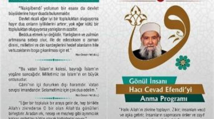 İslam D&uuml;ş&uuml;n&uuml;r&uuml; Hacı Cevat Efendi Anıldı