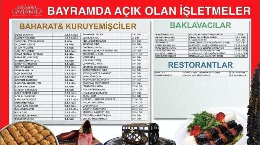 Gaziantep&rsquo;teki İşletmeler Bayramda Da A&ccedil;ık Olacak