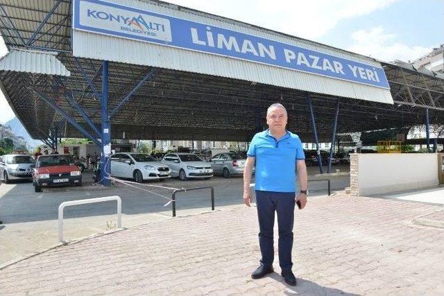 Başkan Böcek, Liman Kapalı Semt Pazarı Yenileme Çalışmalarını İnceledi