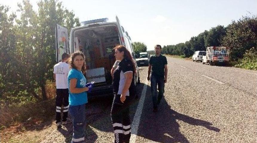 Şarampole Uçan Motosikletin Sürücüsü Can Verdi