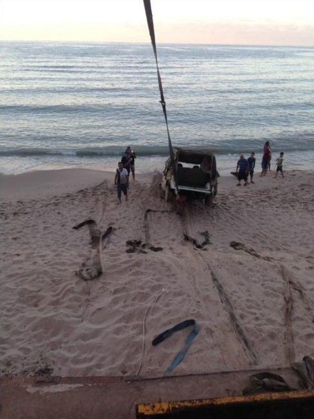 Bartın’da Denize Sürüklenen Araç 34 Gün Sonra Çıkarıldı,