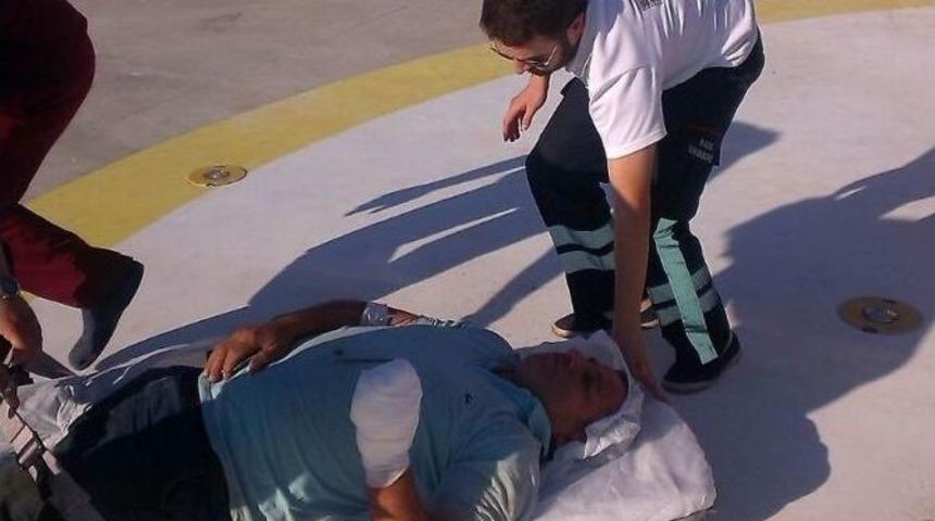 Kopan Parmakları Ambulans Helikopter İle Hastaneye Yetiştirildi