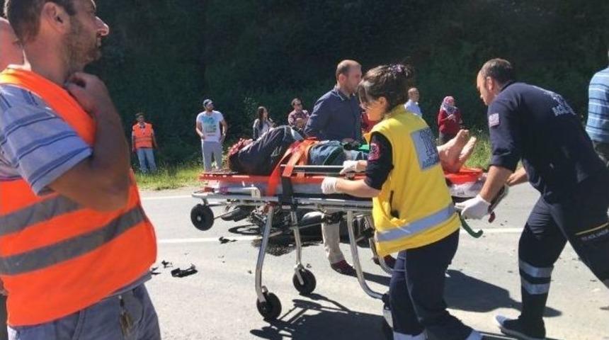 Motosiklet İş Makinesine &Ccedil;arptı: 1 &Ouml;l&uuml;