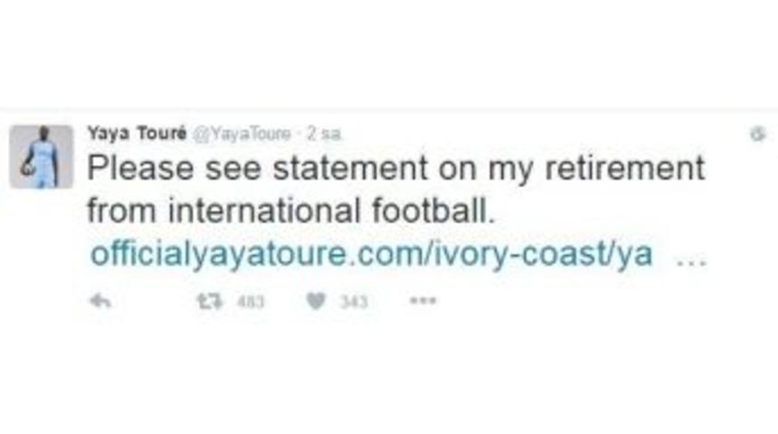 Yaya Toure, Milli Takım Kariyerini Noktaladı