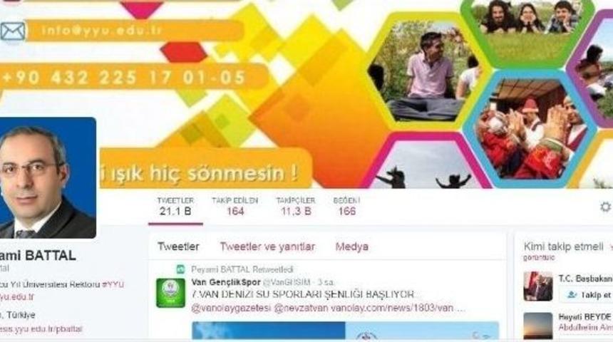 Yy&uuml; Rekt&ouml;r&uuml; Battal&rsquo;dan &lsquo;twitter&rsquo; A&ccedil;ıklaması