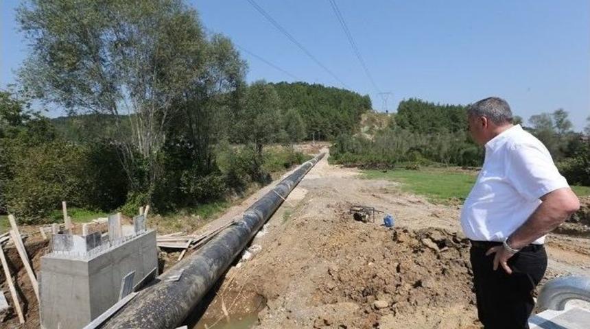 Başkan To&ccedil;oğlu Ak&ccedil;ay Barajı Ve İsale Hattı &Ccedil;alışmalarını İnceledi