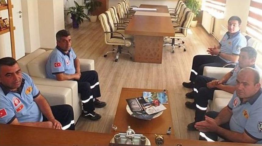 İtfaiyeciler Ersoy&rsquo;u Ziyaret Etti