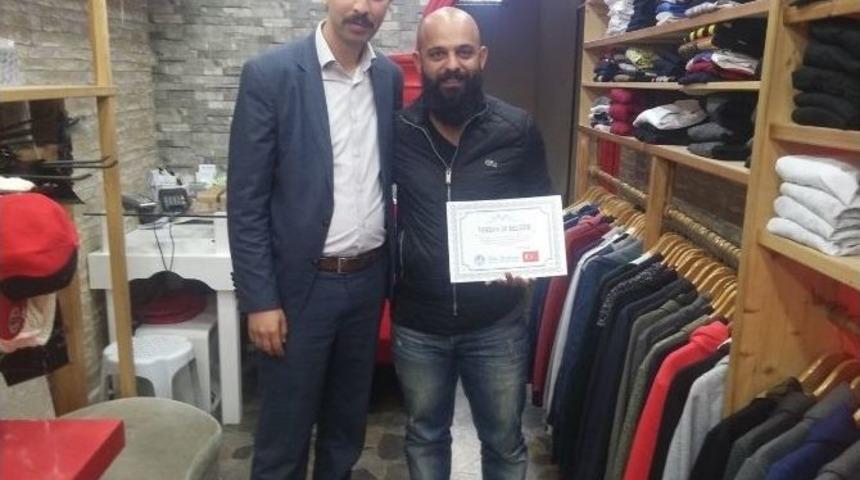 T&uuml;rk&ccedil;e Tabela Kullanan İş Yerlerine Teşekk&uuml;r Belgesi