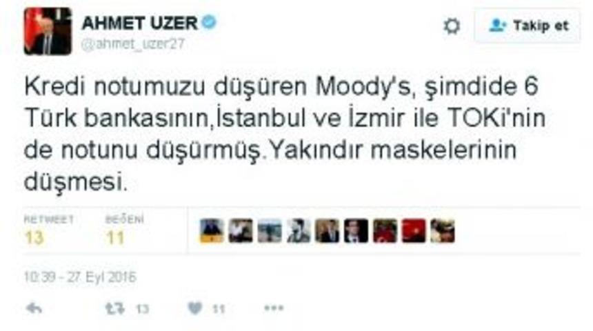 Milletvekili Uzer&rsquo;den Moody&rsquo;s Tepkisi