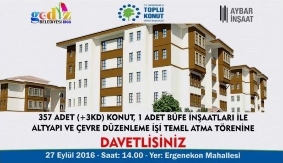 Gediz&rsquo;de 4. Etap Toki Konutlarının Temeli T&ouml;renle Atıldı
