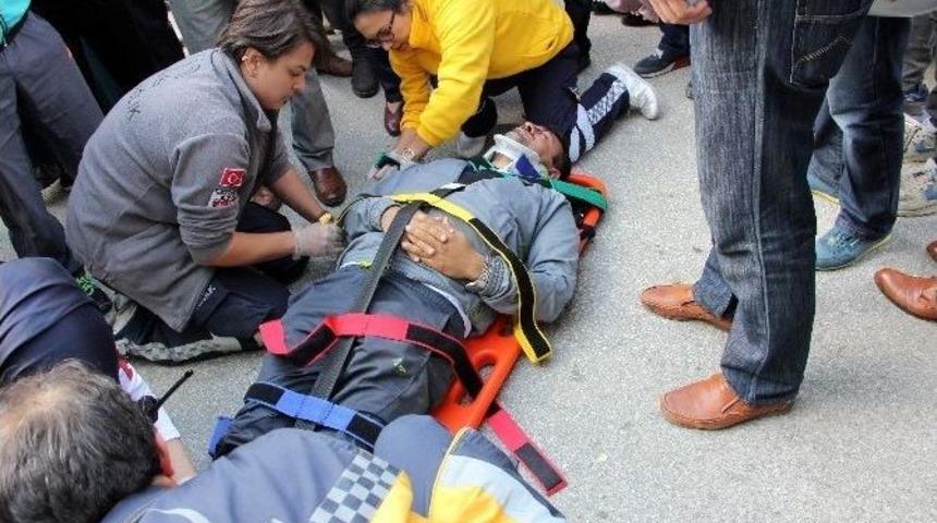 Karşıya Ge&ccedil;mek İsteyen &Ouml;ğretmene Otomobil &Ccedil;arptı