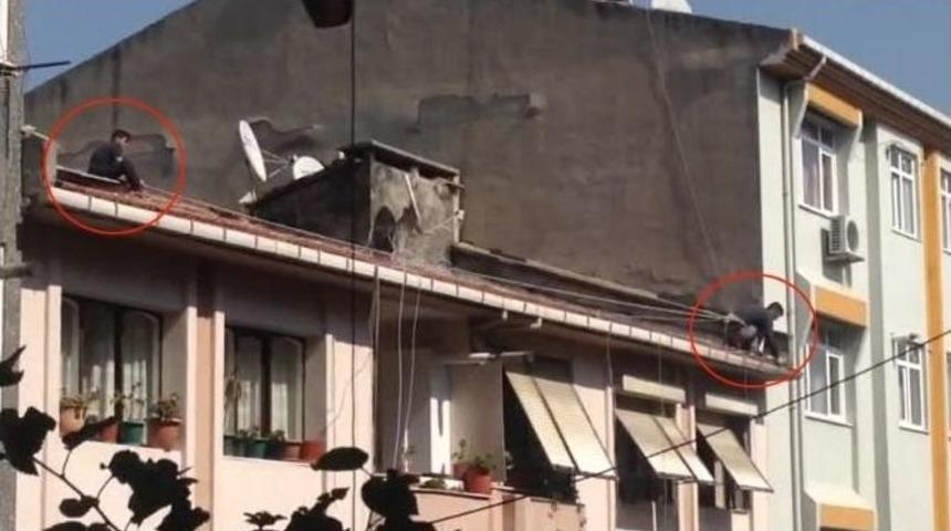 (&ouml;zel Haber) Can G&uuml;venliğini Hi&ccedil;e Sayan İş&ccedil;iler Kamerada