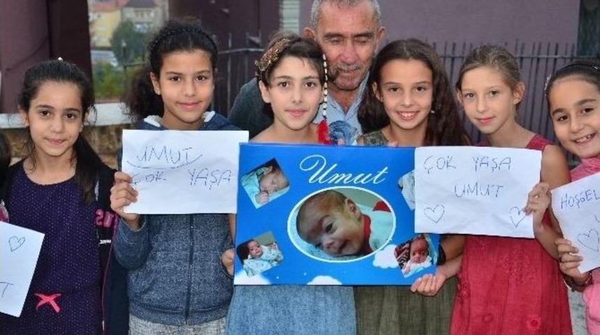 Mahalleli, Umut Bebeği Konfetilerle Kapıda Karşıladı