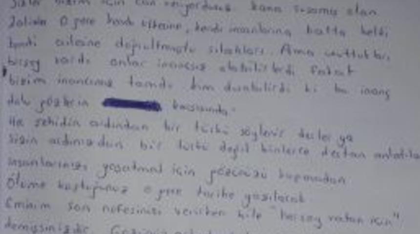 Erganili &Ouml;ğrencilerden 15 Temmuz Şehitlerine Mektup