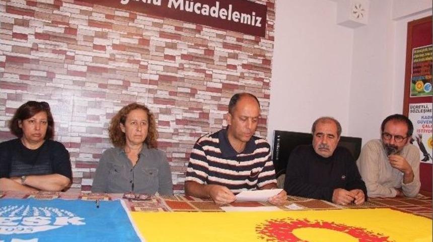 Bergama&rsquo;da Eğitim-sen &Uuml;yelerinden, Maaş Kesme Cezasına Protesto