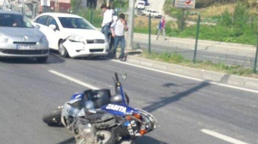 Motosikletli Zabıtalar Kazada Yaralandı