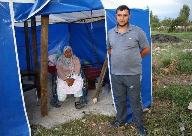 (özel Haber) Diyaliz Hastası Tek Bacaklı Yaşlı Annenin Çadırda Yürek Burkan Dramı