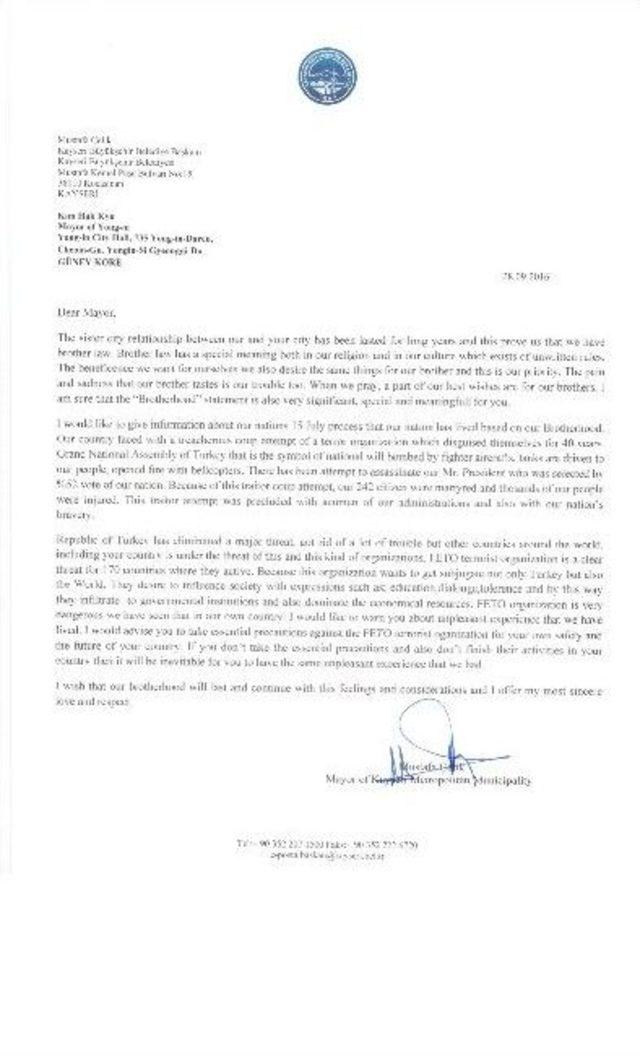 Büyükşehir’den Kardeş Şehirlere Fetö Uyarısı 2