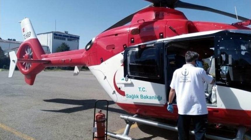 Yanarak Yaralanan Bir Kişi Ambulans Helikopter İle Nakledildi