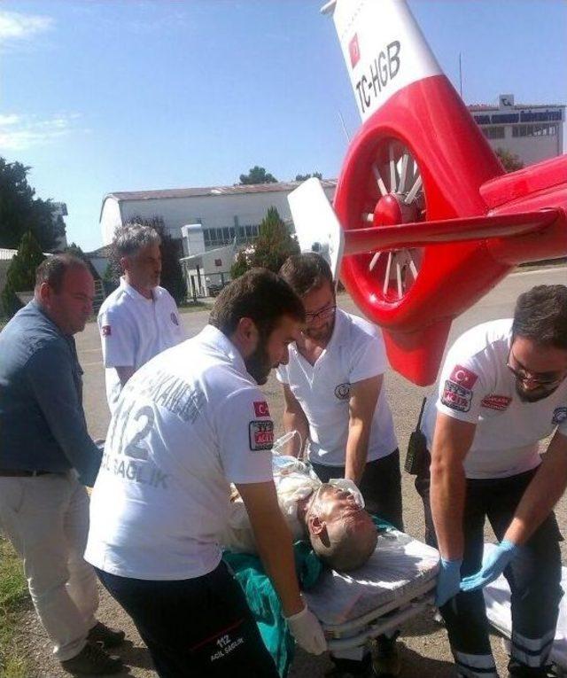 Yanarak Yaralanan Bir Kişi Ambulans Helikopter İle Nakledildi 1