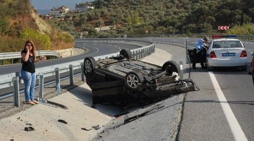 S&ouml;ke&rsquo;de Takla Atan Aracın Kadın S&uuml;r&uuml;c&uuml;s&uuml;n&uuml; Emniyet Kemeri Kurtardı