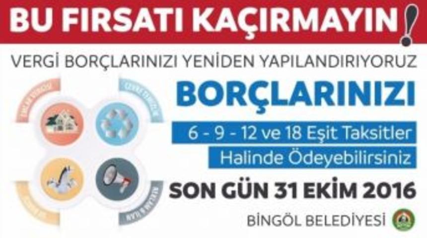 Bingöl Belediyesi’nden Yapılandırma Uyarısı