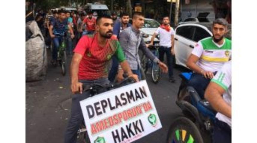 Amedspor Taraftarları Deplasman Yasağını Bisikletle Protesto Etti