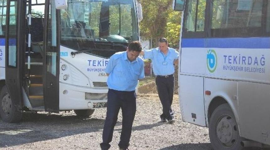 Tekirdağ B&uuml;y&uuml;kşehir Belediyesinin Otob&uuml;slerine El Koydular