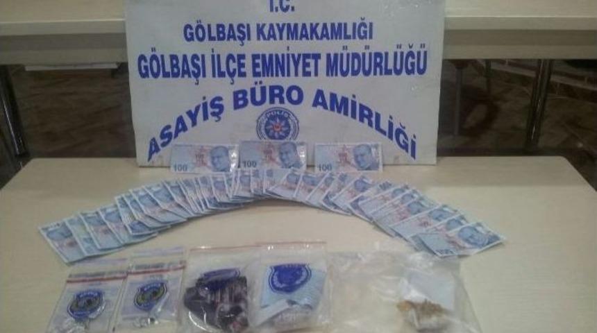 G&ouml;lbaşı İl&ccedil;esinde Uyuşturucu Ve Sahte Para Ele Ge&ccedil;irildi