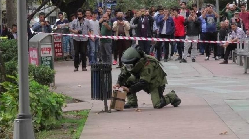 Bakan M&uuml;ezzinoğlu&rsquo;nun Ge&ccedil;iş G&uuml;zergahındaki Ş&uuml;pheli Paket F&uuml;nyeyle Patlatıldı