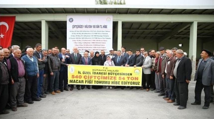 K&uuml;tahyalı &Ccedil;ift&ccedil;ilere Macar Fiği Tohumu Dağıtıldı
