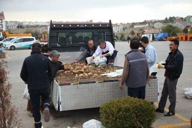 Mahalle Halkı, Taşeron İşçilere Dağıtılmak Üzere 3 Ton Patates Bağışladı