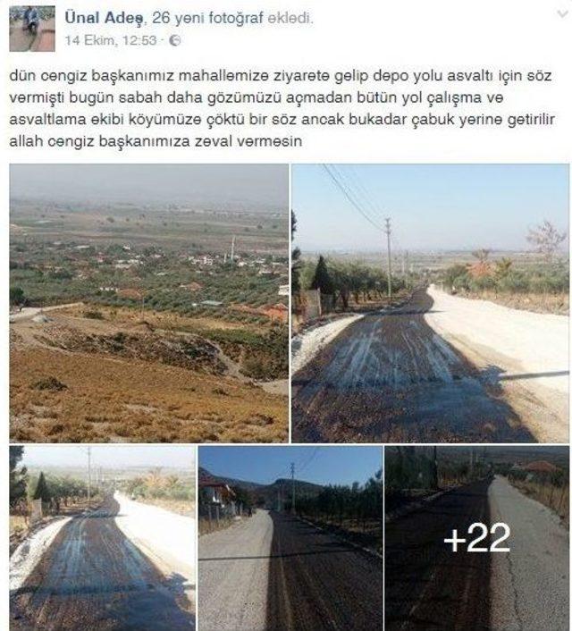 Başkan Erg&uuml;n&rsquo;&uuml;n S&ouml;z Verdiği Sarı&ccedil;alı Asfalta Kavuştu 1