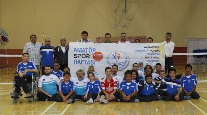 Karaman&rsquo;da Bedensel Engelli Sporcular Amat&ouml;r Spor Haftasında Dostluk Ma&ccedil;ı Yaptı
