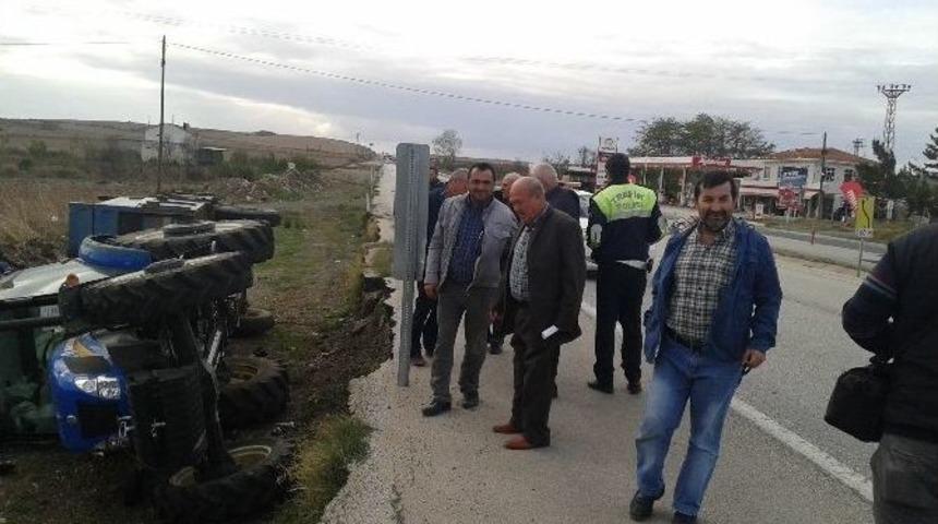 Tekirdağ&rsquo;da Trakt&ouml;r Devrildi