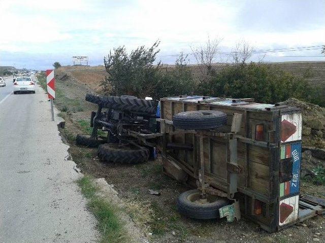 Tekirdağ’da Traktör Devrildi