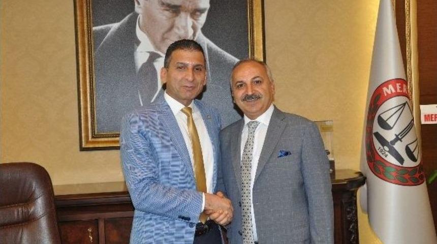 Din&ccedil;er, Mersin Barosu Başkanı Er&rsquo;i Ziyaret Etti