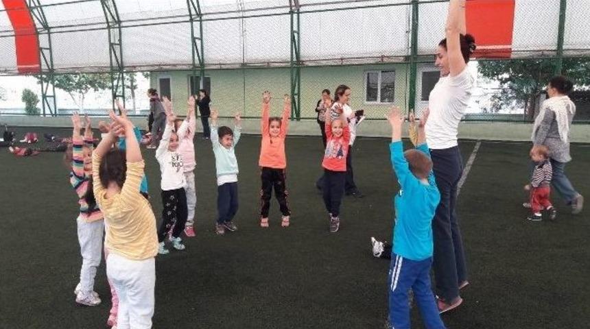 K&ouml;şk Anaokulu Spor Yapıyor