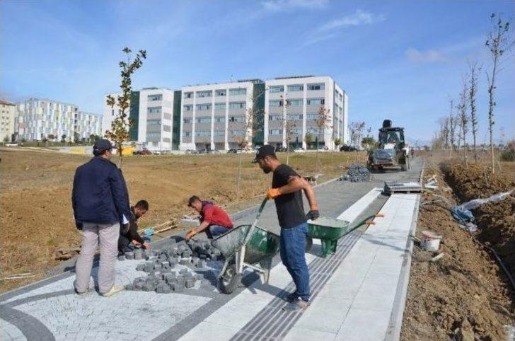 nku kampus giris kapisi peyzaj calismasi ve yol duzenlemeleri tum hiziyla devam ediyor tekirdag haberleri