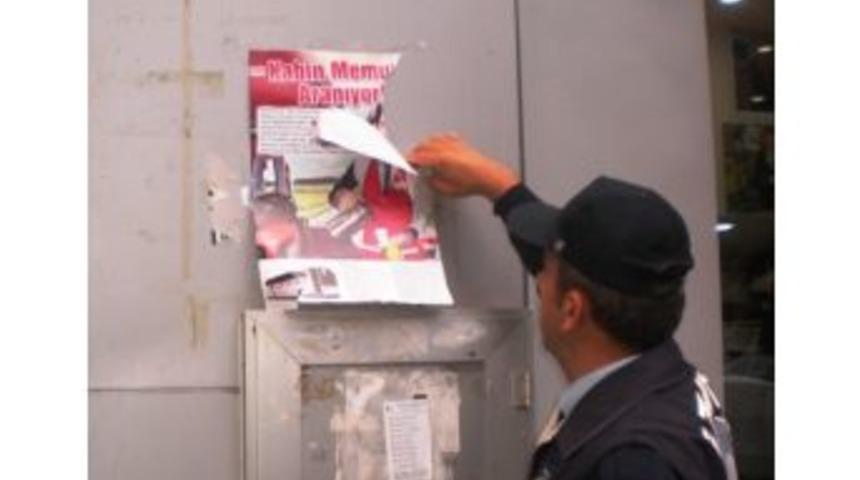 İzmit Zabıtası&rsquo;ndan Afiş Kirliliğine Ceza